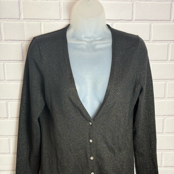 Ann Taylor Black Cardigan Sweater V-Neck Knit/size XS - Picture 2 of 8